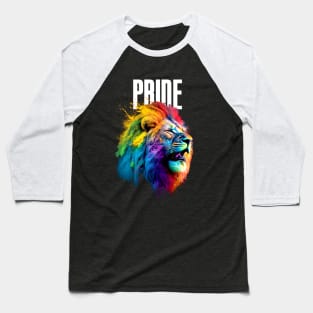 LGBTQ+ Gay Pride Month: Proud Lion on a Dark Background Baseball T-Shirt